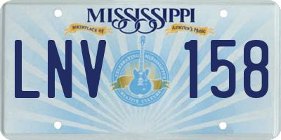 MS license plate LNV158