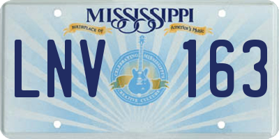 MS license plate LNV163