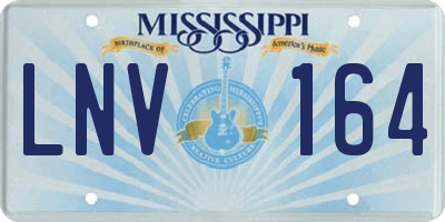 MS license plate LNV164