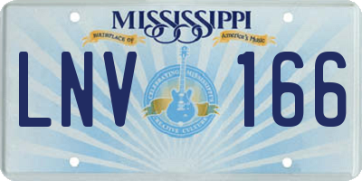 MS license plate LNV166