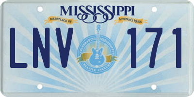 MS license plate LNV171