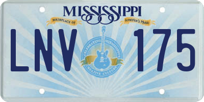 MS license plate LNV175