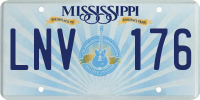 MS license plate LNV176