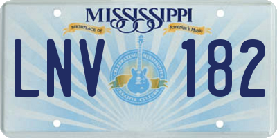 MS license plate LNV182