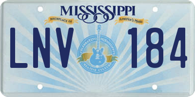 MS license plate LNV184