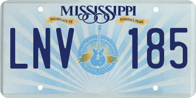 MS license plate LNV185