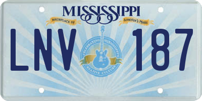 MS license plate LNV187