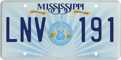 MS license plate LNV191