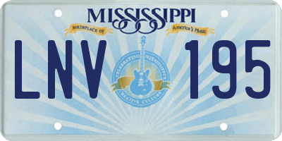 MS license plate LNV195