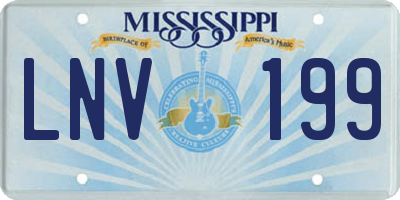 MS license plate LNV199