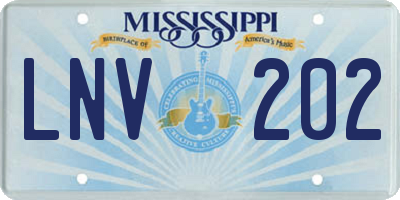 MS license plate LNV202