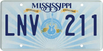 MS license plate LNV211
