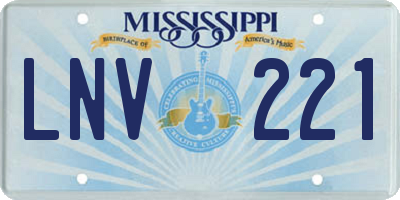 MS license plate LNV221