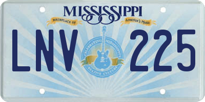 MS license plate LNV225