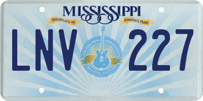 MS license plate LNV227