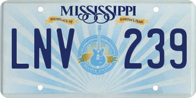 MS license plate LNV239