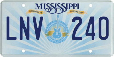 MS license plate LNV240