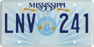 MS license plate LNV241