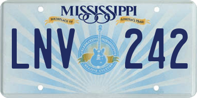 MS license plate LNV242