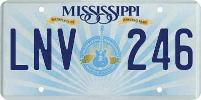 MS license plate LNV246
