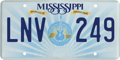 MS license plate LNV249