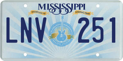 MS license plate LNV251