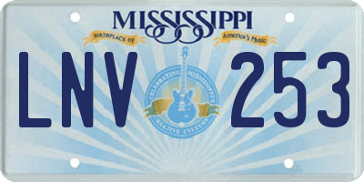 MS license plate LNV253