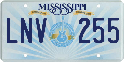 MS license plate LNV255