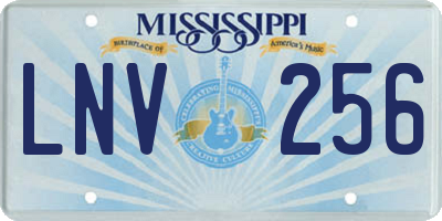 MS license plate LNV256