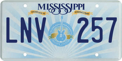 MS license plate LNV257