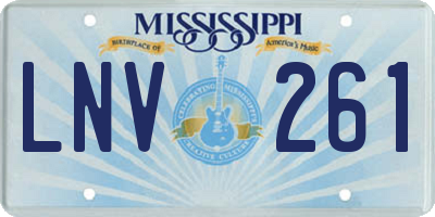 MS license plate LNV261