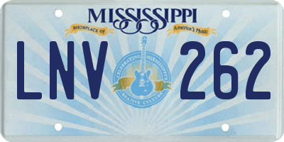 MS license plate LNV262