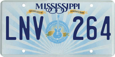 MS license plate LNV264
