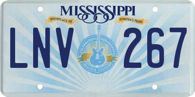 MS license plate LNV267