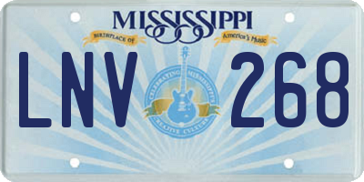 MS license plate LNV268