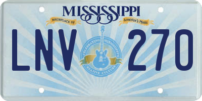 MS license plate LNV270