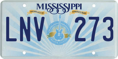 MS license plate LNV273