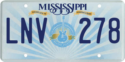 MS license plate LNV278