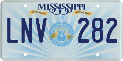 MS license plate LNV282