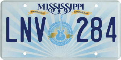 MS license plate LNV284