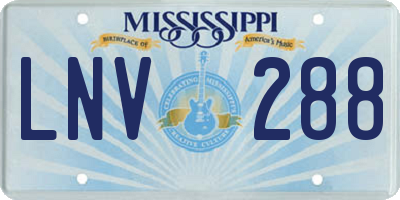 MS license plate LNV288