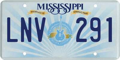 MS license plate LNV291
