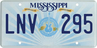 MS license plate LNV295