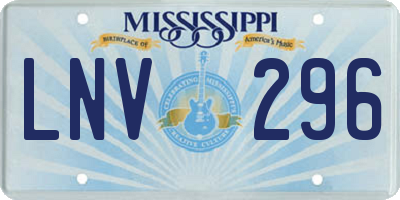 MS license plate LNV296