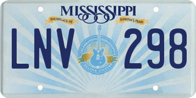 MS license plate LNV298