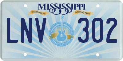 MS license plate LNV302