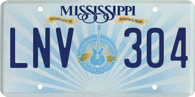 MS license plate LNV304
