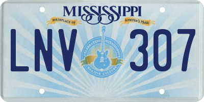 MS license plate LNV307