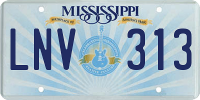 MS license plate LNV313