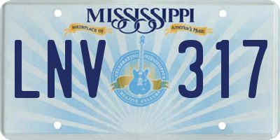 MS license plate LNV317